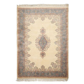 6x9 Ivory, Teal, Rose Color Hand Knotted French Aubusson Savonnerie New Zealand Wool Traditional Oriental Rug